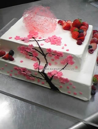 桜のウエディングケーキ1